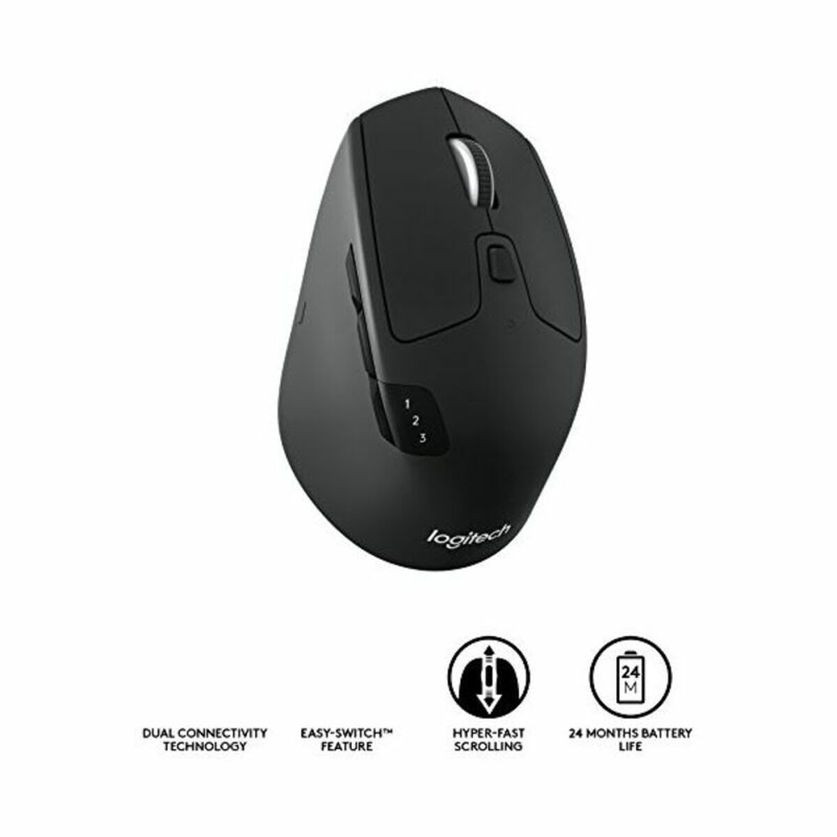 Optisk trådløs mus Logitech M720 Valge Must 1000 dpi